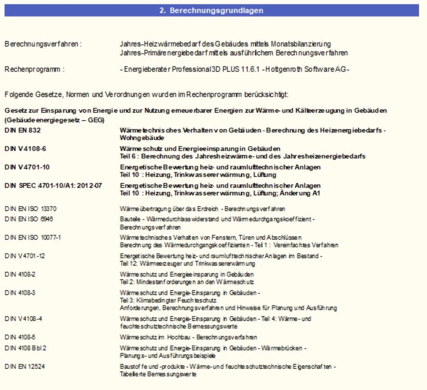 Berechnungsgrundlagen